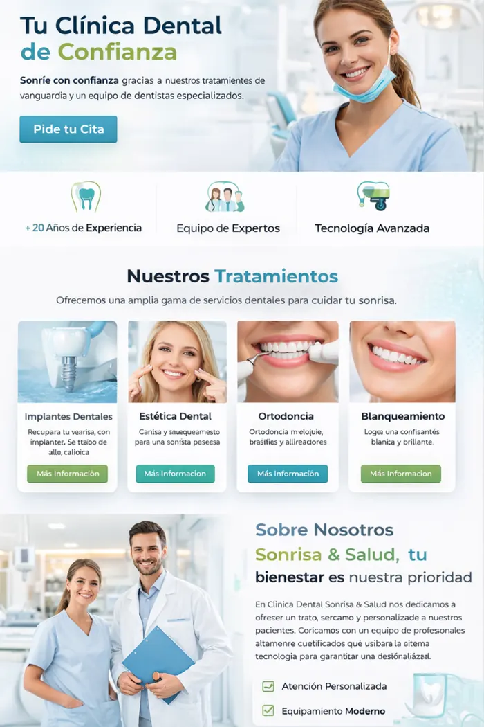Ejemplo de web premium para clínica dental