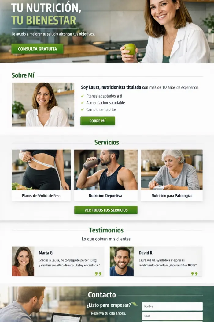 Ejemplo de web premium para nutricionista
